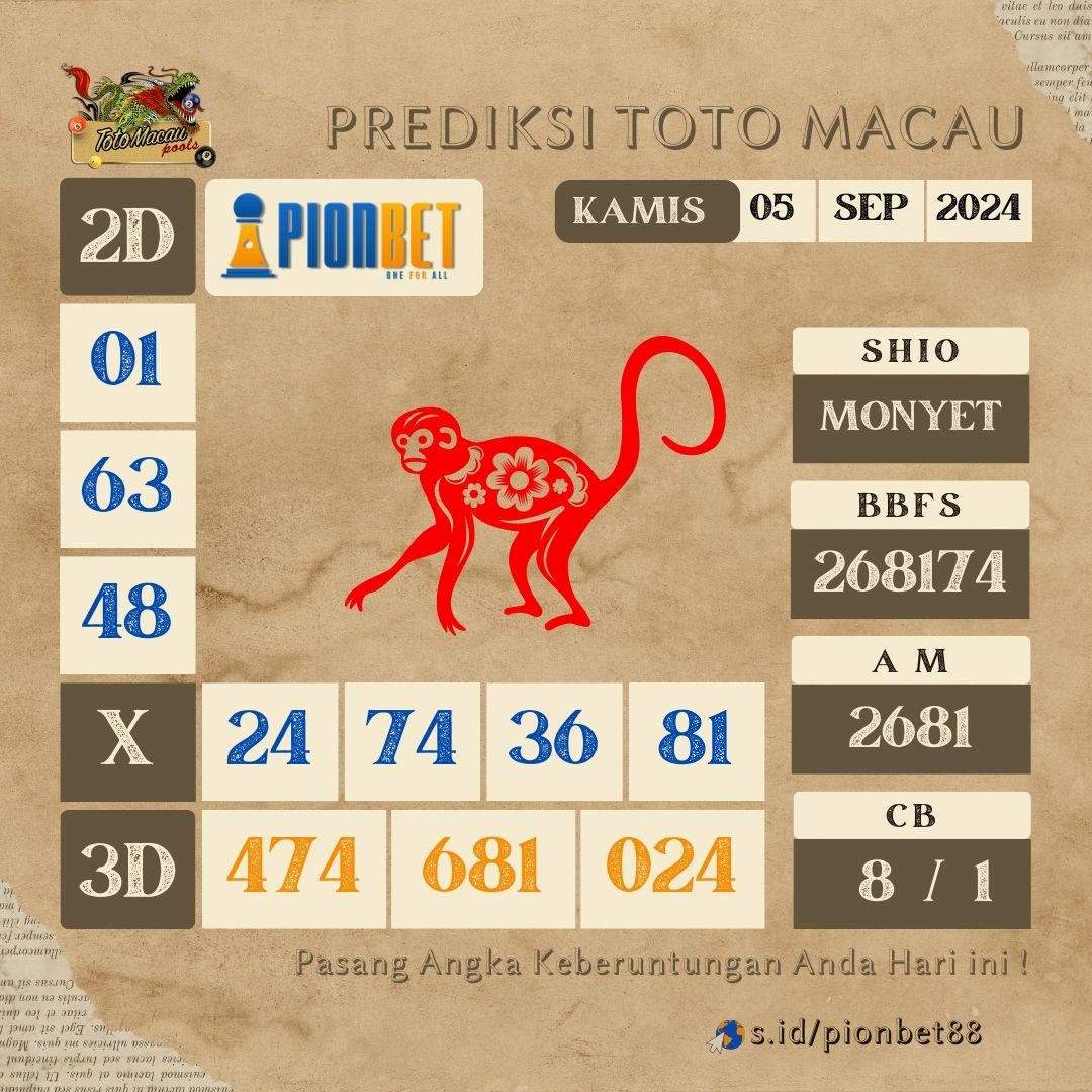 PREDIKSI TOTO MACAU | Kamis, 05 September 2024