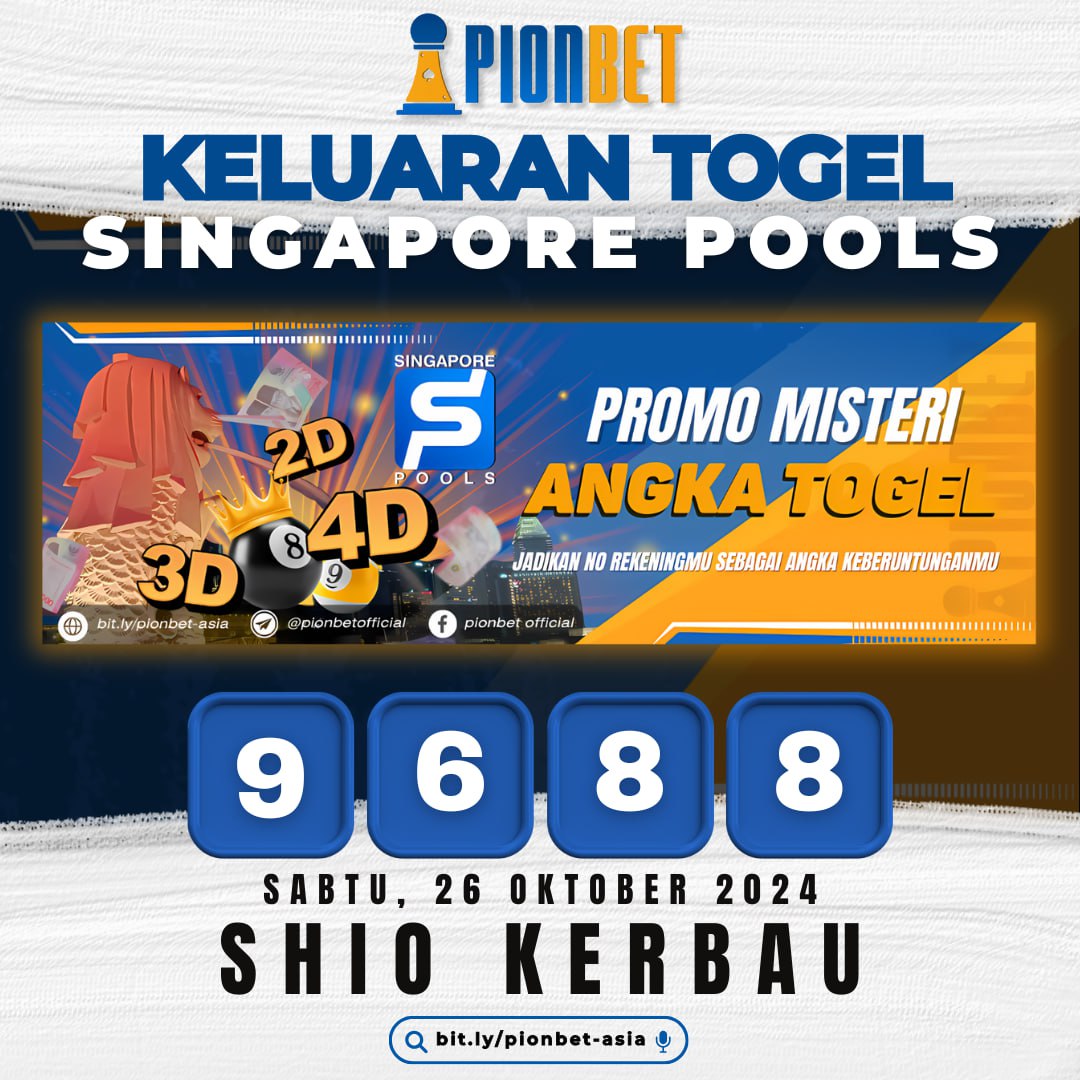 BOCORAN Result Singapore pools Hari ini | Sabtu, 26 Oktober 2024